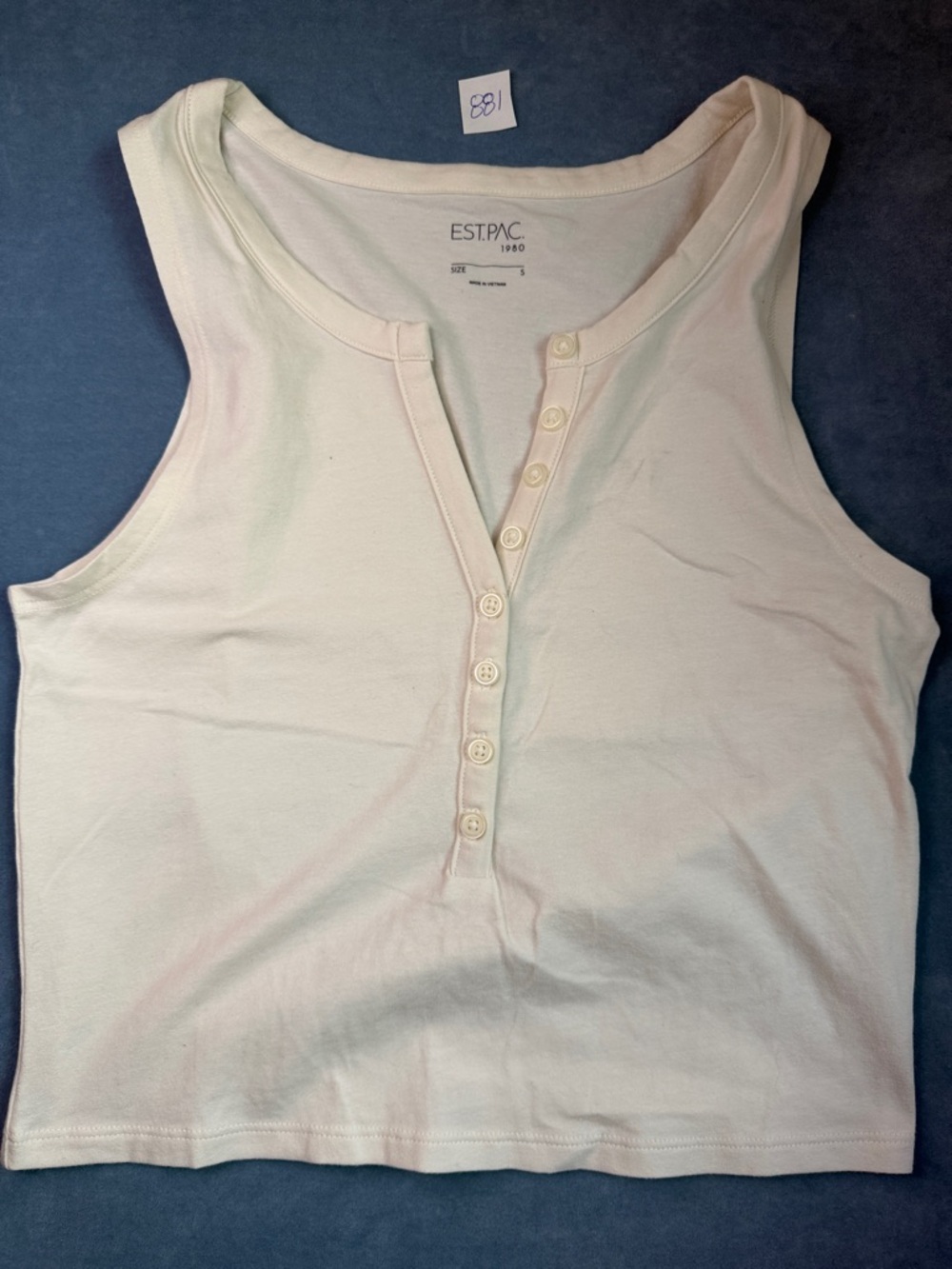 Cream Henley Muscle Tank